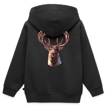 Renne Renne - Sweat Premium à capuche zippé enfant bio - noir - Dos - AI Model Kid Male (0cm)