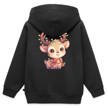 Renne Renne - Sweat Premium à capuche zippé enfant bio - noir - Dos - AI Model Kid Male (0cm)