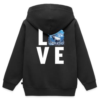Renne Renne - Sweat Premium à capuche zippé enfant bio - noir - Dos - AI Model Kid Male (0cm)