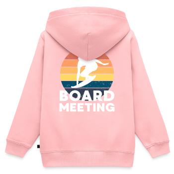 Surfing Board Meeting - Kinder Premium Organic Zip Hoodie - Rosa - Hinten - AI Model Kid Female (0cm)
