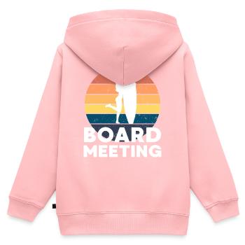 Surfing Board Meeting - Kinder Premium Organic Zip Hoodie - Rosa - Hinten - AI Model Kid Female (0cm)