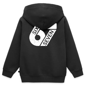 Six Sept Mèmes - Sweat Premium à capuche zippé enfant bio - noir - Dos - AI Model Kid Male (0cm)