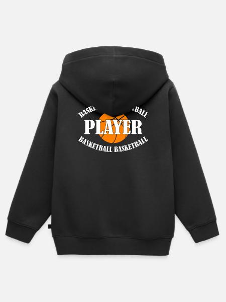 BASKETBALL - PLAYER - Kinder Premium Organic Zip Hoodie - Schwarz