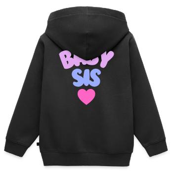 Baby Sis Love - Kinder Premium Organic Zip Hoodie - Schwarz - Hinten - AI Model Kid Male (0cm)