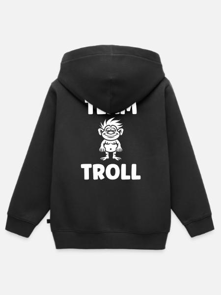 Troll - Kinder Premium Organic Zip Hoodie - Schwarz