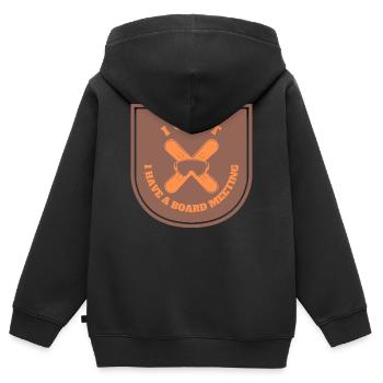 Snowboarding Board Meeting - Kinder Premium Organic Zip Hoodie - Schwarz - Hinten - AI Model Kid Male (0cm)