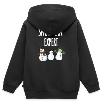 Snowman Expert - Kinder Premium Organic Zip Hoodie - Schwarz - Hinten - AI Model Kid Male (0cm)