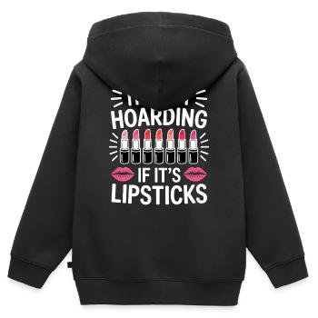 Lippenstift Sprüche Lustige Lippenstift Geschenk - Kinder Premium Organic Zip Hoodie - Schwarz - Hinten - AI Model Kid Male (0cm)