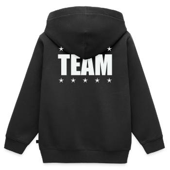 Team mit Sternen - Kinder Premium Organic Zip Hoodie - Schwarz - Hinten - AI Model Kid Male (0cm)