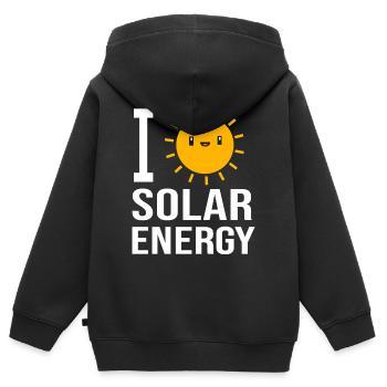 Solar Nachhaltigkeit Erneuerbare Energien - Kinder Premium Organic Zip Hoodie - Schwarz - Hinten - AI Model Kid Male (0cm)