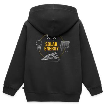 Solarzellen Sonnenenergie Erneuerbare Energien - Kinder Premium Organic Zip Hoodie - Schwarz - Hinten - AI Model Kid Male (0cm)