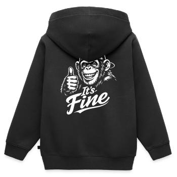 Happy Monkey Thumbs Up - Kinder Premium Organic Zip Hoodie - Schwarz - Hinten - AI Model Kid Male (0cm)