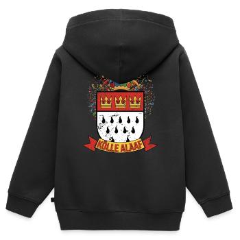 Köln Alaaf Wappen Konfetti - Kinder Premium Organic Zip Hoodie - Schwarz - Hinten - AI Model Kid Male (0cm)