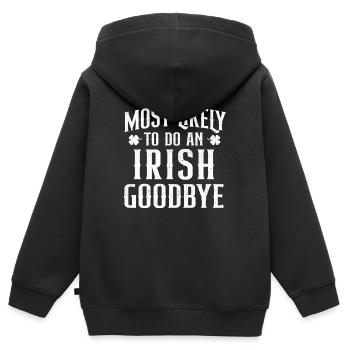 Am wahrscheinlichsten, um sich von St Pats zu verabschieden. - Kinder Premium Organic Zip Hoodie - Schwarz - Hinten - AI Model Kid Male (0cm)