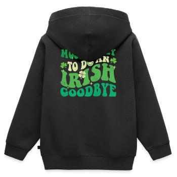 Am wahrscheinlichsten, um sich von St Pats zu verabschieden. - Kinder Premium Organic Zip Hoodie - Schwarz - Hinten - AI Model Kid Male (0cm)