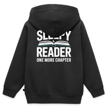 Sleepy Reader One More Chapter Lesen - Kinder Premium Organic Zip Hoodie - Schwarz - Hinten - AI Model Kid Male (0cm)