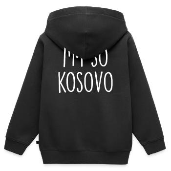 Kosovo - Kinder Premium Organic Zip Hoodie - Schwarz - Hinten - AI Model Kid Male (0cm)