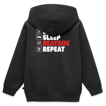 Beatbox - Kinder Premium Organic Zip Hoodie - Schwarz - Hinten - AI Model Kid Male (0cm)