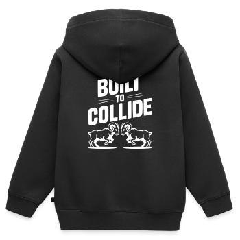 Gebaut zum Kollidieren - Kinder Premium Organic Zip Hoodie - Schwarz - Hinten - AI Model Kid Male (0cm)