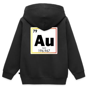 Au Gold Chemistry Periodic Table - Kids Premium Organic Zip-up Hoodie - black - Back - AI Model Kid Male (0cm)
