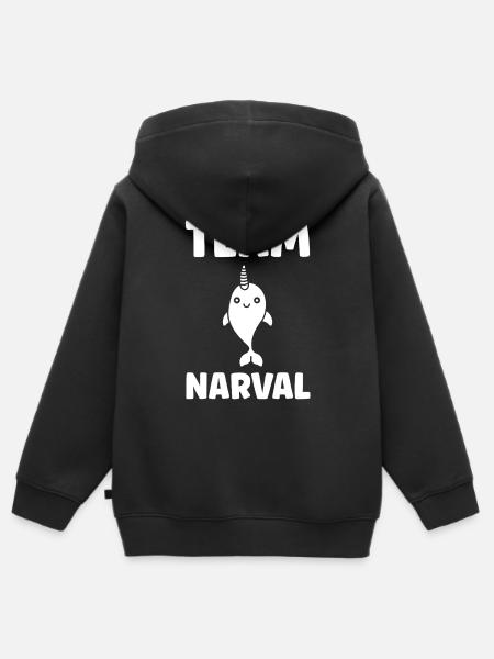 Narwal - Kinder Premium Organic Zip Hoodie - Schwarz