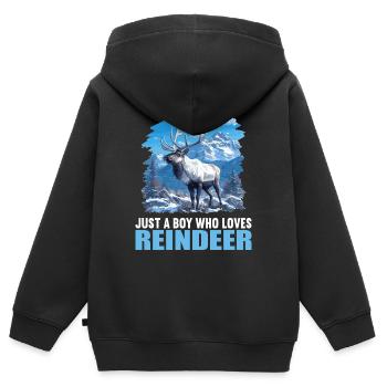 Renne Renne - Sweat Premium à capuche zippé enfant bio - noir - Dos - AI Model Kid Male (0cm)
