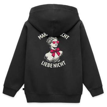 Marmor bricht, Liebe nicht - Valentins Tag - Kinder Premium Organic Zip Hoodie - Schwarz - Hinten - AI Model Kid Male (0cm)