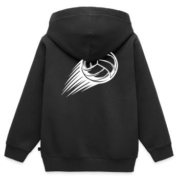 Volleyball Ball - Kids Premium Organic Zip-up Hoodie - black - Back - AI Model Kid Male (0cm)