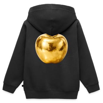 Pomme d’Or – Brillance Premium - Sweat Premium à capuche zippé enfant bio - noir - Dos - AI Model Kid Male (0cm)