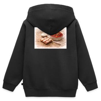 Borsch avec Salo - Sweat Premium à capuche zippé enfant bio - noir - Dos - AI Model Kid Male (0cm)