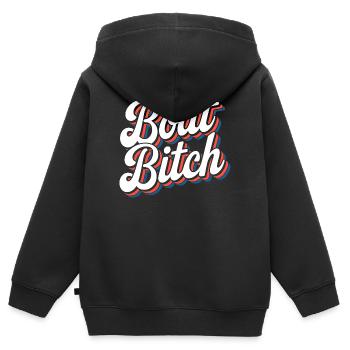Lustige Retro-Bootslebenstypografie - Kinder Premium Organic Zip Hoodie - Schwarz - Hinten - AI Model Kid Male (0cm)