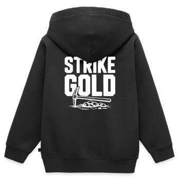 Strike Gold - Sweat Premium à capuche zippé enfant bio - noir - Dos - AI Model Kid Male (0cm)