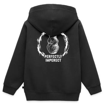 Vase parfaitement imparfait - Sweat Premium à capuche zippé enfant bio - noir - Dos - AI Model Kid Male (0cm)