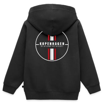 Coordonnées de Copenhague - Sweat Premium à capuche zippé enfant bio - noir - Dos - AI Model Kid Male (0cm)