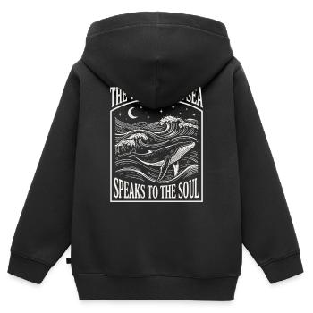 Ästhetischer Wal für Meeresleben – Ozeankunst - Kinder Premium Organic Zip Hoodie - Schwarz - Hinten - AI Model Kid Male (0cm)