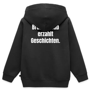 La poussière de frein raconte des histoires - Sweat Premium à capuche zippé enfant bio - noir - Dos - AI Model Kid Male (0cm)