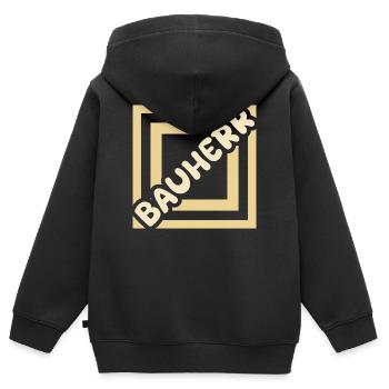 Créateur d’offres d’emploi - Sweat Premium à capuche zippé enfant bio - noir - Dos - AI Model Kid Male (0cm)