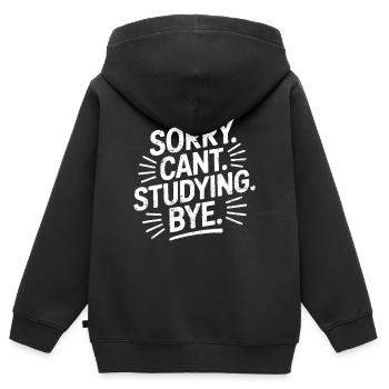 Entschuldigung, kann nicht lernen. Tschüss. - Kinder Premium Organic Zip Hoodie - Schwarz - Hinten - AI Model Kid Male (0cm)