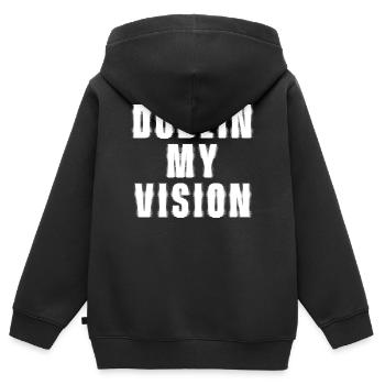 Dublin : Ma vision Saint Patrick - Sweat Premium à capuche zippé enfant bio - noir - Dos - AI Model Kid Male (0cm)