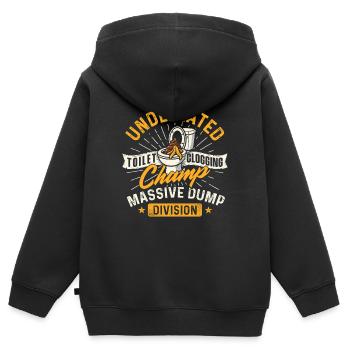 Division des décharges champ de bouchon des toilettes - Sweat Premium à capuche zippé enfant bio - noir - Dos - AI Model Kid Male (0cm)