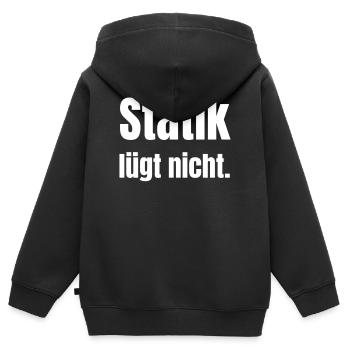 Statics does not lie. - Kids Premium Organic Zip-up Hoodie - black - Back - AI Model Kid Male (0cm)