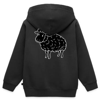 schwarzes Schaf - Kinder Premium Organic Zip Hoodie - Schwarz - Hinten - AI Model Kid Male (0cm)
