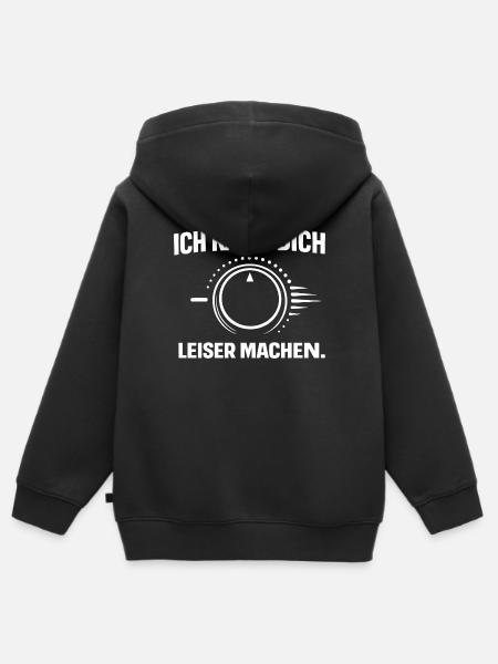 Hörgerät – Ich kann dich leiser machen - Kinder Premium Organic Zip Hoodie - Schwarz