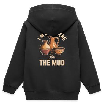 Art de la poterie Atelier d’atelier en argile - Sweat Premium à capuche zippé enfant bio - noir - Dos - AI Model Kid Male (0cm)