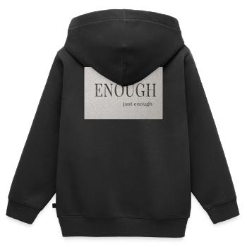 Assez – juste assez - Sweat Premium à capuche zippé enfant bio - noir - Dos - AI Model Kid Male (0cm)