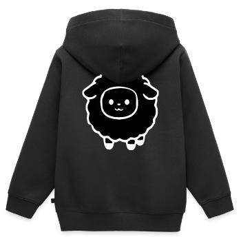 schwarzes Schaf - Kinder Premium Organic Zip Hoodie - Schwarz - Hinten - AI Model Kid Male (0cm)