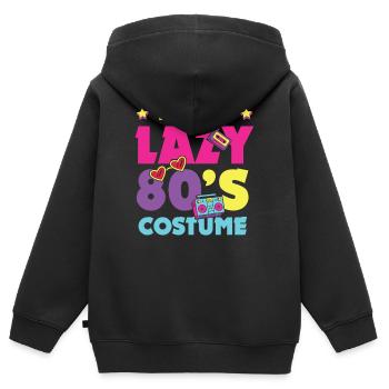 Das ist mein Lazy-80er-80er-Jahre-Kostüm - Kinder Premium Organic Zip Hoodie - Schwarz - Hinten - AI Model Kid Male (0cm)