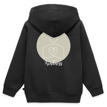 Herzlinie der Freundlichkeit - Kinder Premium Organic Zip Hoodie - Schwarz - Hinten - AI Model Kid Male (0cm)