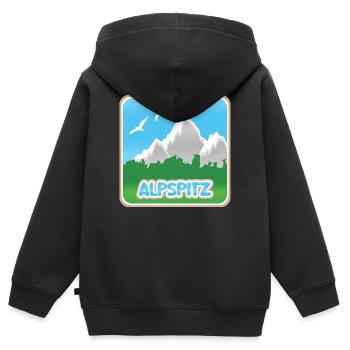 Bergsport Alpspitz - Kinder Premium Organic Zip Hoodie - Schwarz - Hinten - AI Model Kid Male (0cm)