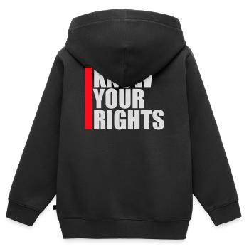 Know Your Rights Aktivismus Gerechtigkeit Freiheit - Kinder Premium Organic Zip Hoodie - Schwarz - Hinten - AI Model Kid Male (0cm)